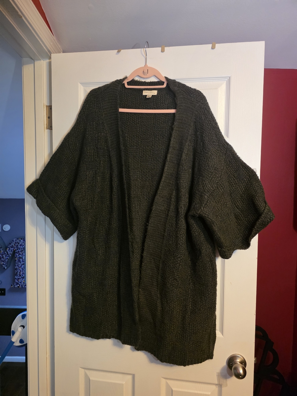 Cozy Olive Open-Front Chunky Knit Cardigan